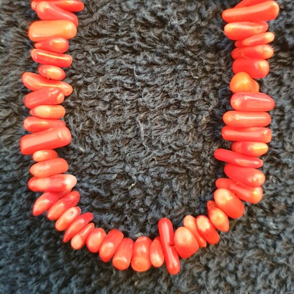 Bold Vintage Indian Genuine Red Coral & 925 Sterling Silver Pendant Necklace - Picture 10 of 16